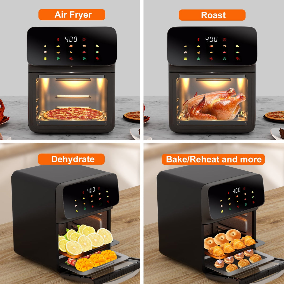 Garly Kitchen Air Fryer 12-Qt Convection Oven with 10-in-1 Multi Function