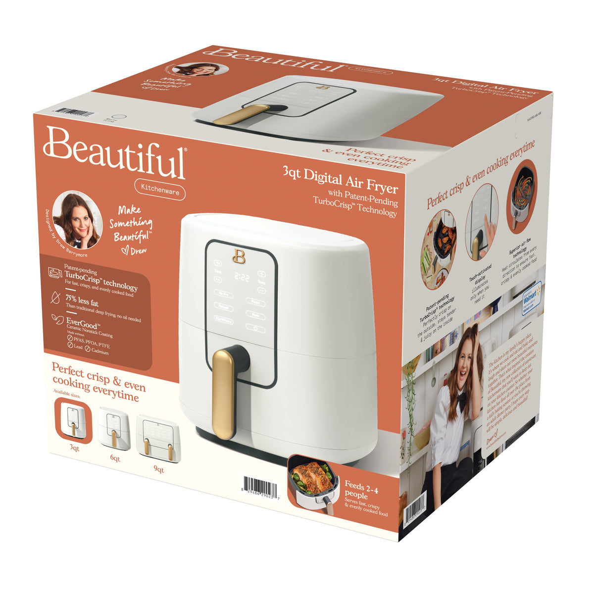 Garly Kitchen 3-Qt Air Fryer, Ceramic Nonstick Coating