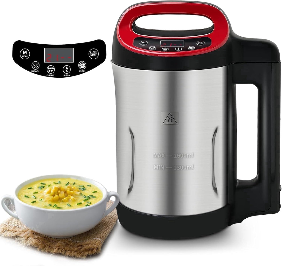 Garly Kitchen 1.6L 4-in-1 Multifunctional Electric Hot Pot Milk & Soup Maker with Smart Control