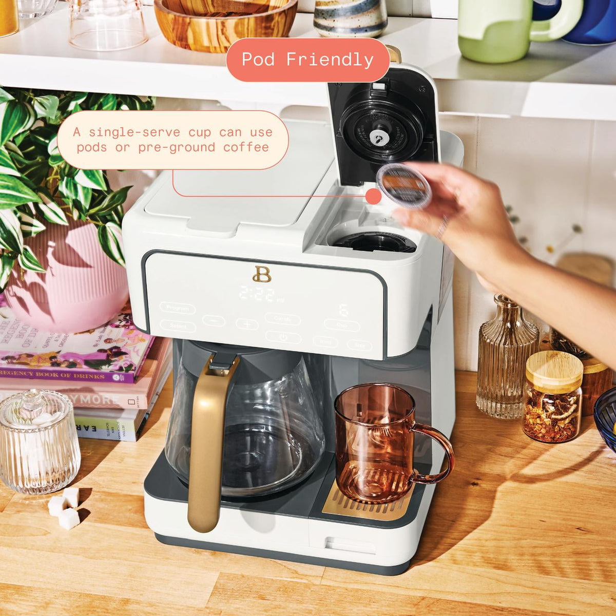 Garly Kitchen Multi-Brew 12-Cup Programmable Drip & Single-Serve Coffee Maker