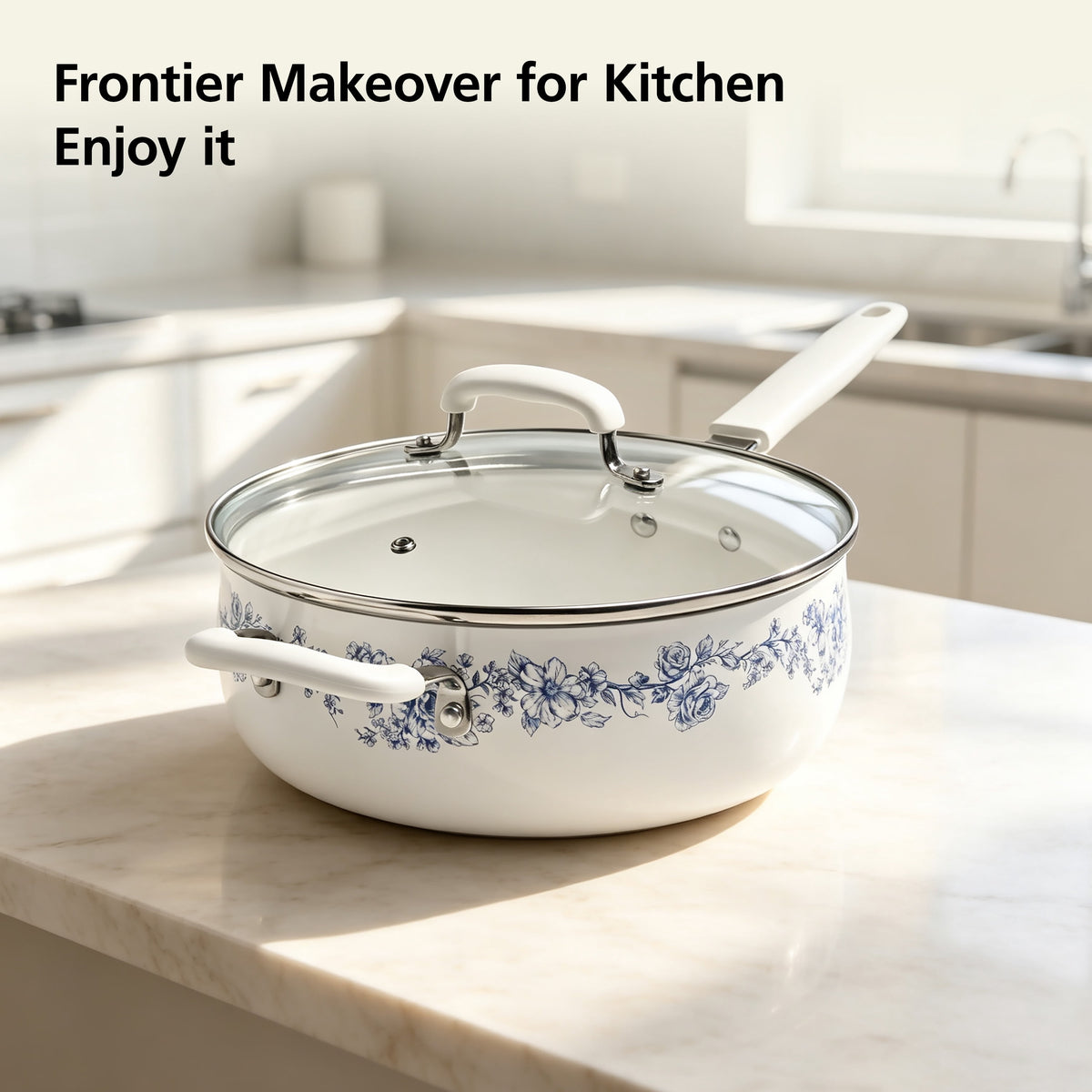 Garly Kitchen 12-Piece Classic Aluminum Cookware Set, Ceramic Nonstick