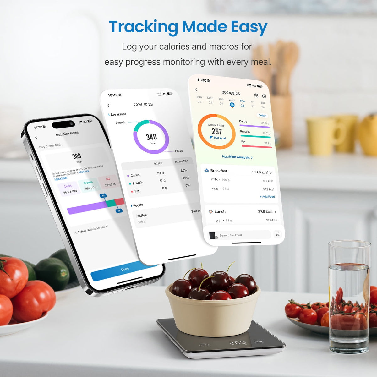 Garly Kitchen Smart Food Scale, Smart Nutrition Scale, Nutrition Calculator 22 lb