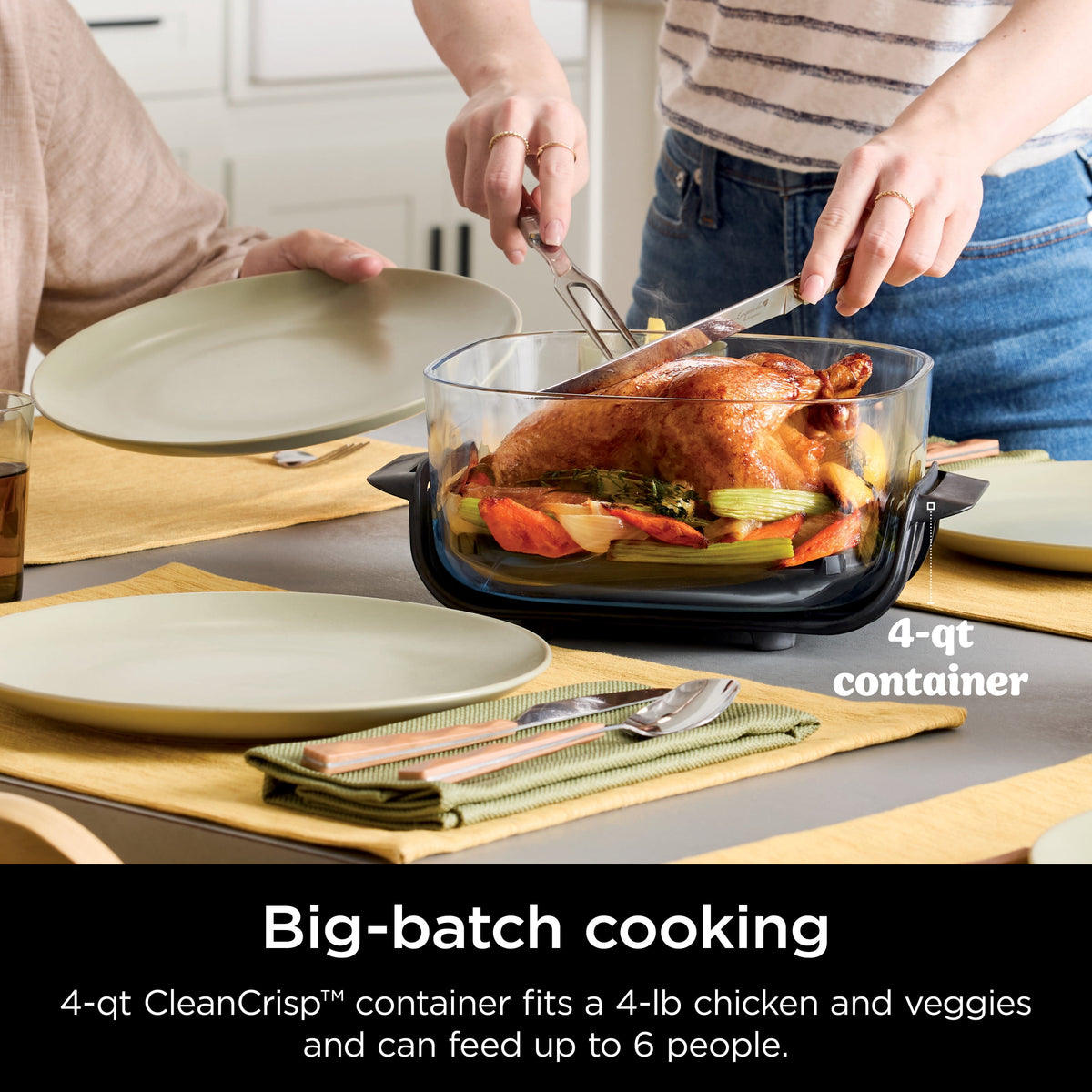Garly Kitchen Crispi Glass Air Fryer 4-Qt, 3-in-1, Air Fry Recrisp, Portable, Dishwasher Safe