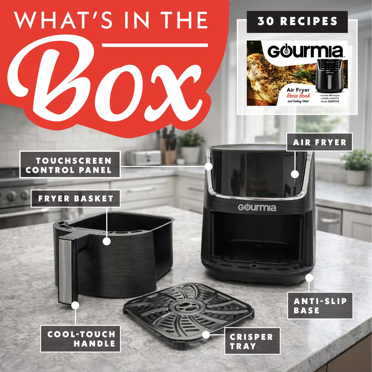 Garly Kitchen 4-Qt Digital Air Fryer with Presets, GAF414