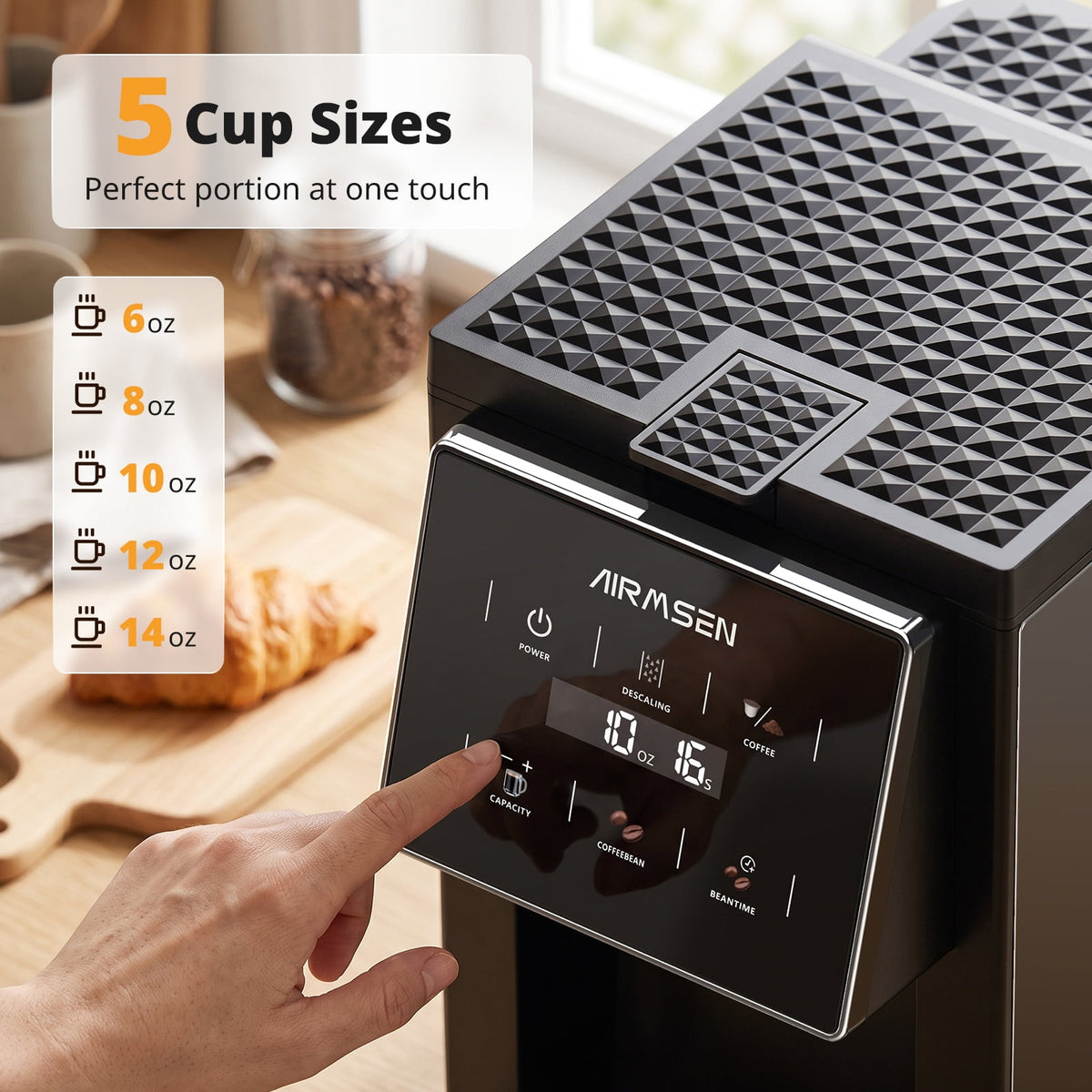 Garly Kitchen 3-in-1 Single Serve Coffee Maker with Grinder