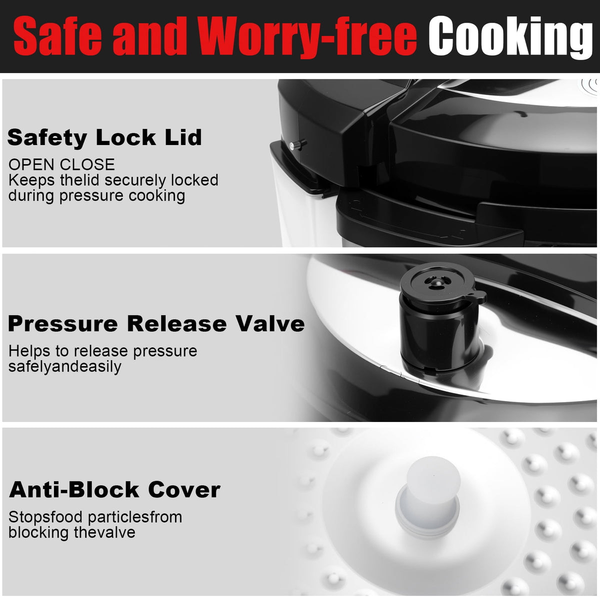 Garly Kitchen 5.5-Qt Electric Pressure Cooker, 16-in-1 Multi-Functional Slow Cooker, Rice Cooker
