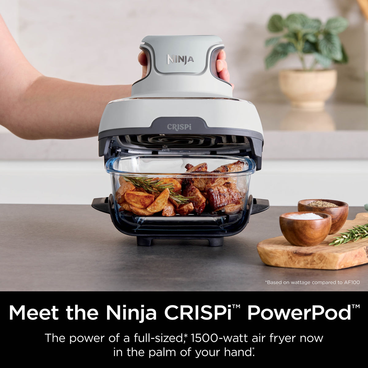 Garly Kitchen Crispi Glass Air Fryer 4-Qt, 3-in-1, Air Fry Recrisp, Portable, Dishwasher Safe