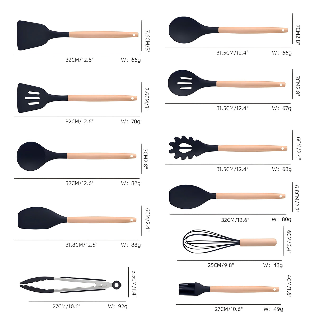 Garly Kitchen Kitchen Utensils Set- 19 Pcs Silicone Cooking Utensils Set for Nonstick