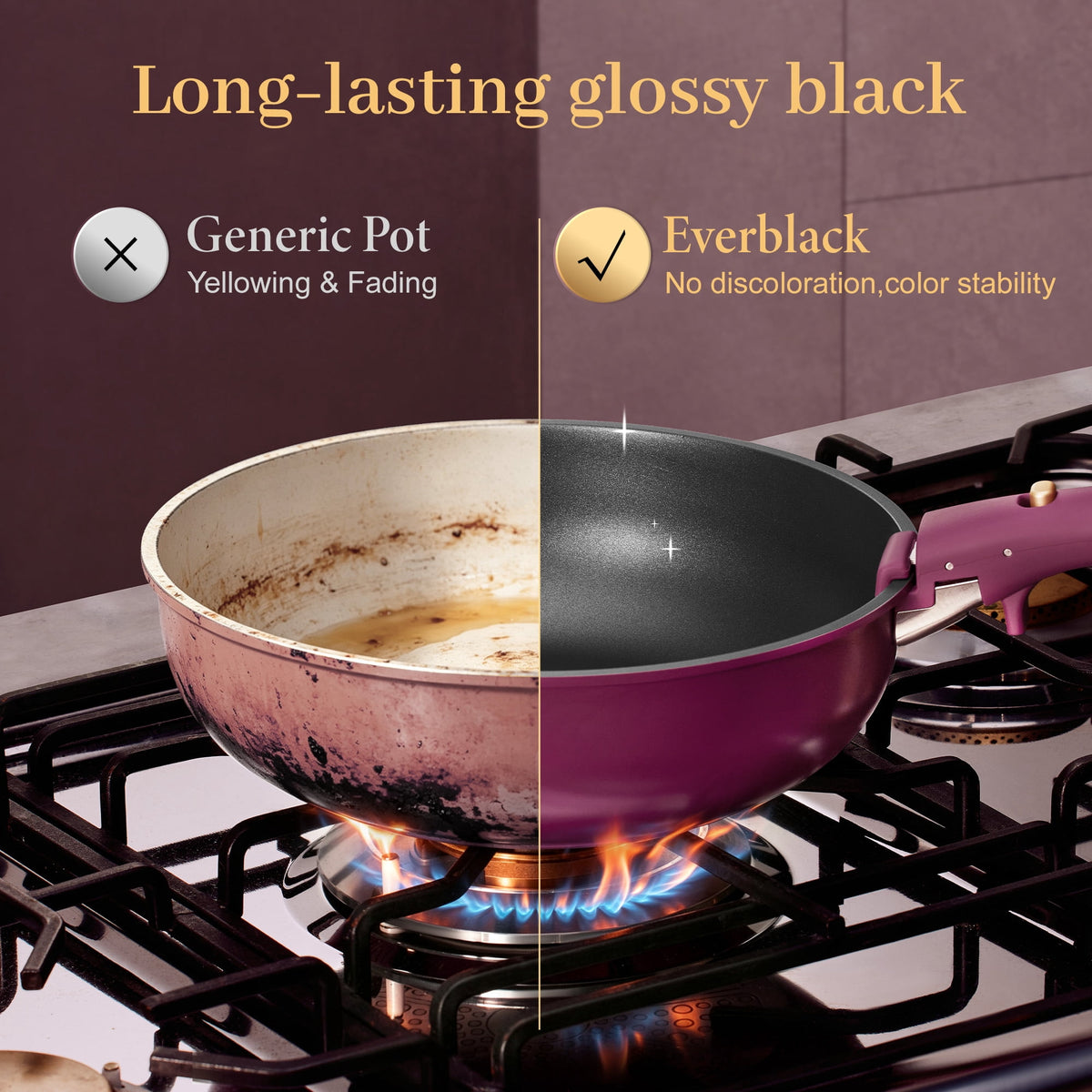 Garly Kitchen 20 Pcs Nonstick Cookware Sets, Pots and Pans Set with Detachable Handles, Oven Safe