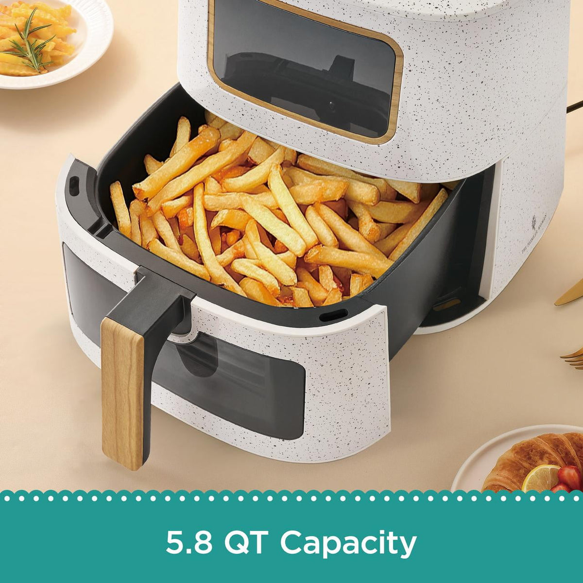 Garly Kitchen 5.8-Qt Air Fryer, Linen Speckle - Energy Efficient
