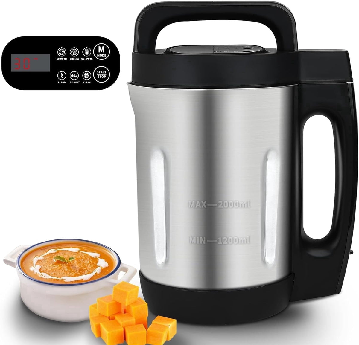 Garly Kitchen 1.6L 4-in-1 Multifunctional Electric Hot Pot Milk & Soup Maker with Smart Control