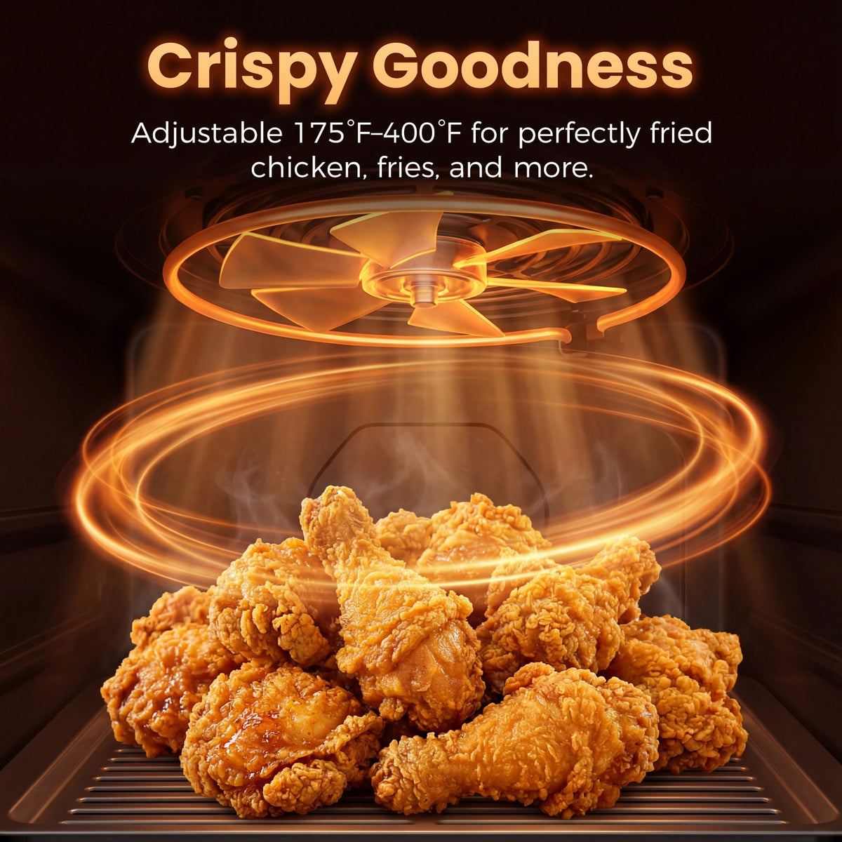 Garly Kitchen Air Fryer 6-Qt Max 400F for Cooking, 6 Presets Fry Touch Panel Compact Countertop