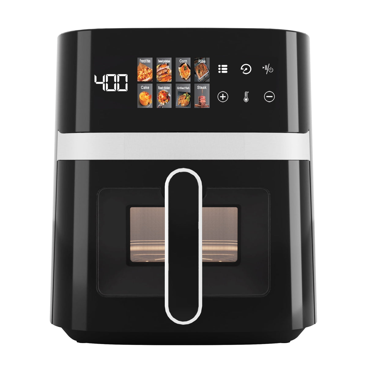 Garly Kitchen 6-Qt Air Fryer, 8-in-1 Electric Hot Oven with Digital LED Touchscreen, View Window