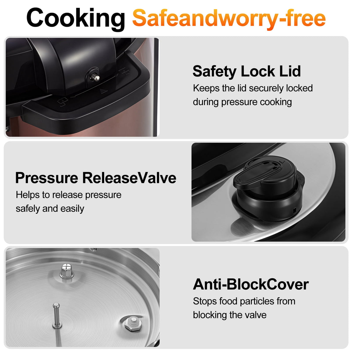 Garly Kitchen 6.5-Qt Electric Pressure Cooker, 12-in-1 Multi-Functional Slow Cooker, Rice Cooker