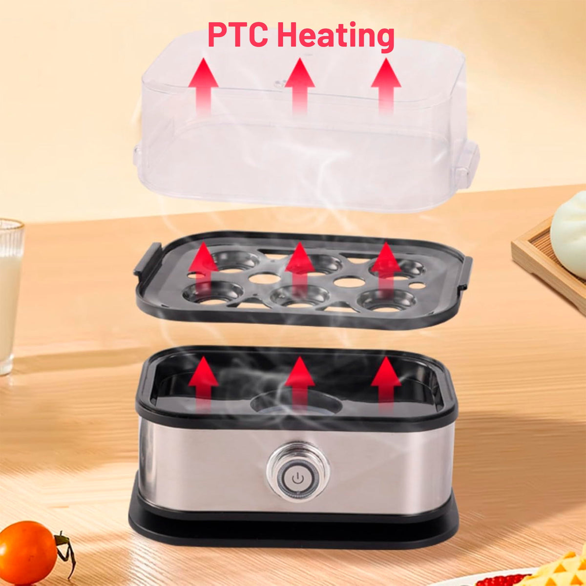 Garly Kitchen Smart Electric Egg Cooker, 6 Egg Capacity Rapid Cooker, Auto Shut-Off