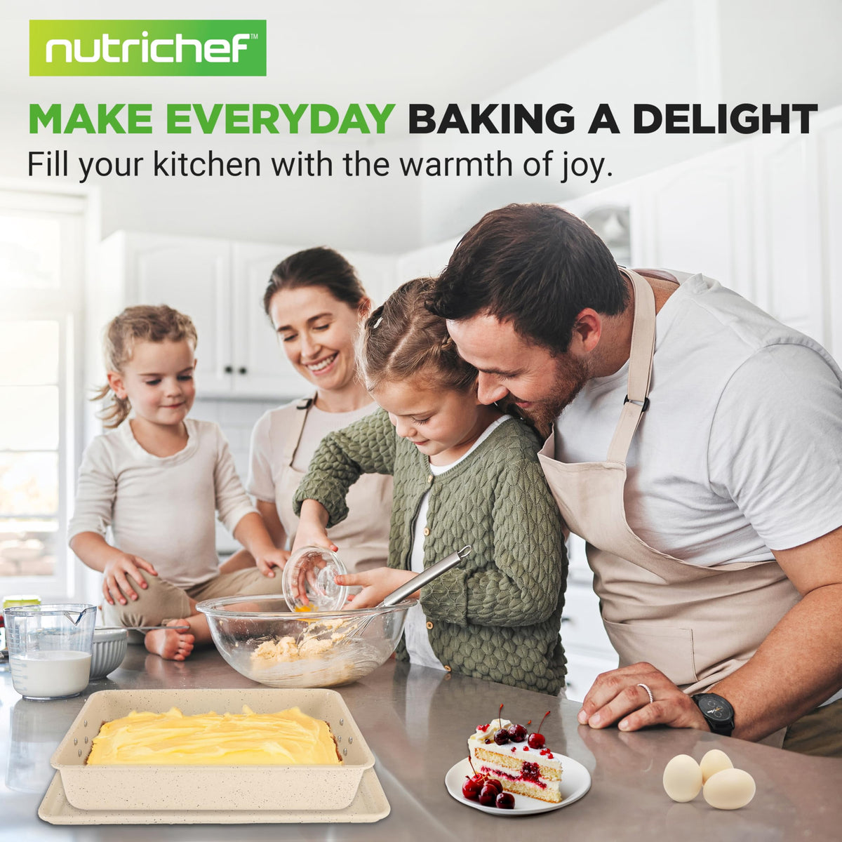 Garly Kitchen 8-Piece Stackable Bakeware Set - Carbon Steel Non-Stick Baking Pan Set, Sheet, Muffin