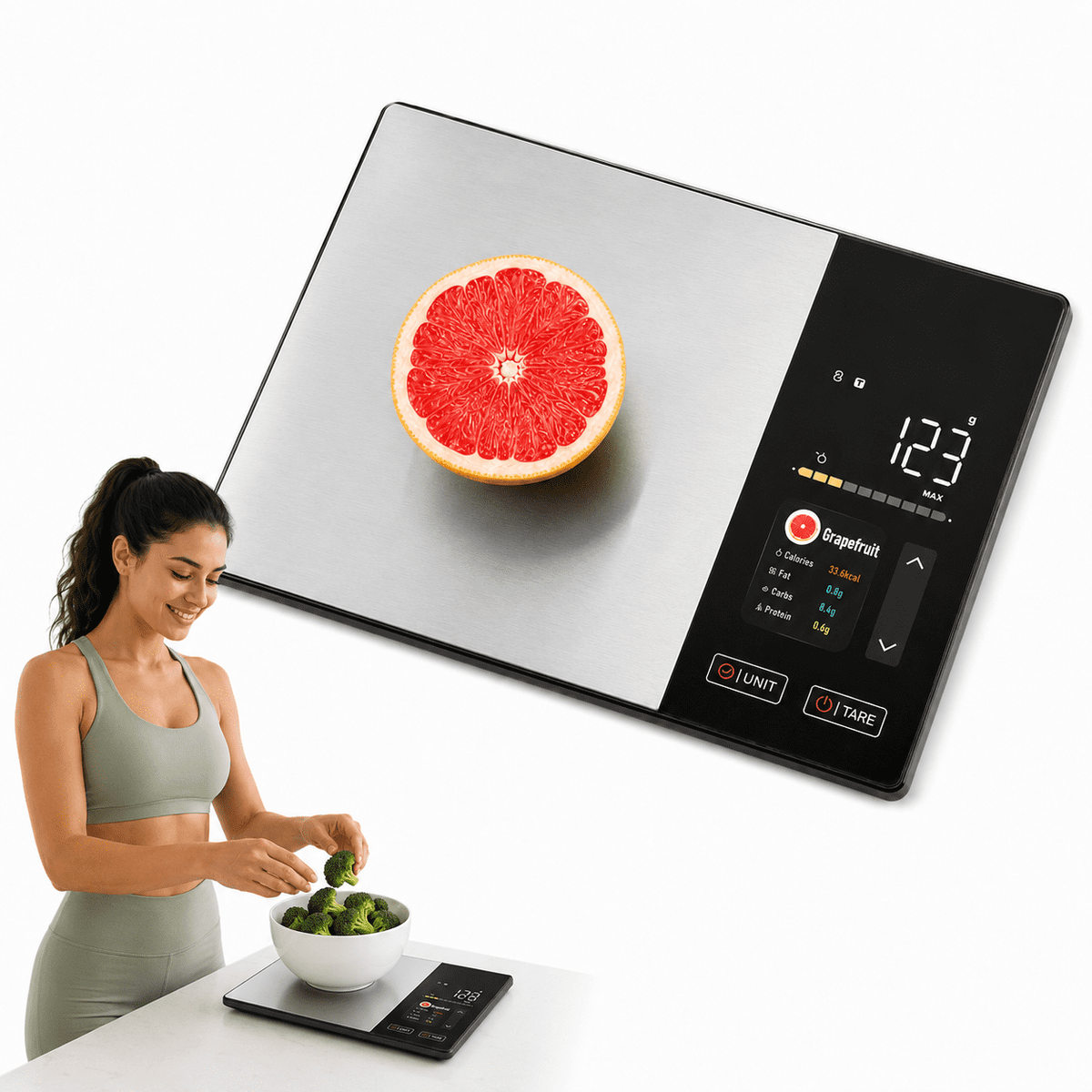 Garly Kitchen 11lb Smart Kitchen Scale - Nutritional Calculator, 23 Nutrients Tracking App
