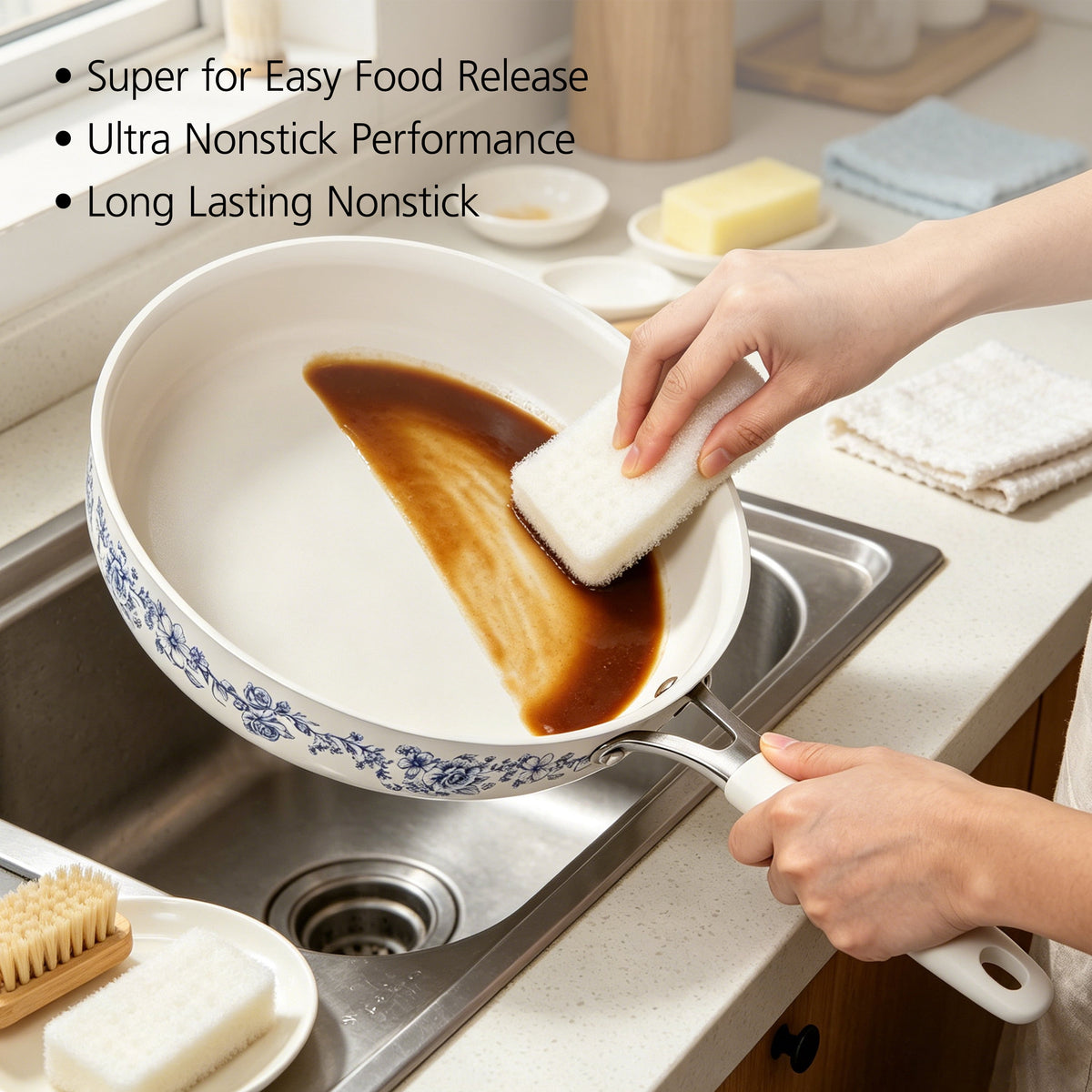 Garly Kitchen 12-Piece Classic Aluminum Cookware Set, Ceramic Nonstick