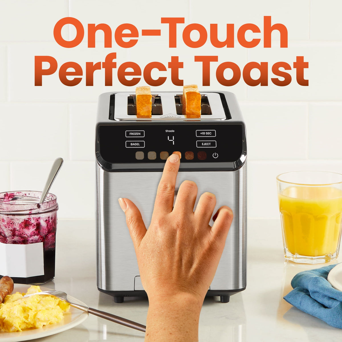Garly Kitchen Smart Touch 2 Slice Digital Toaster with 6 Touchscreen Shade Settings