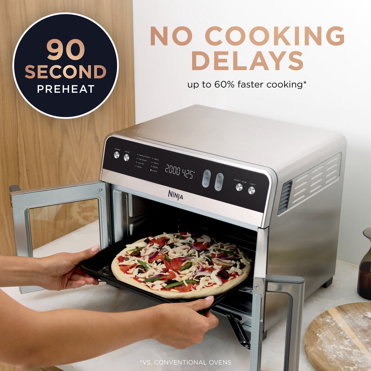 Garly Kitchen French Door 8-in-1 Countertop Oven, with Smart Surroundair Technology and Air Fry