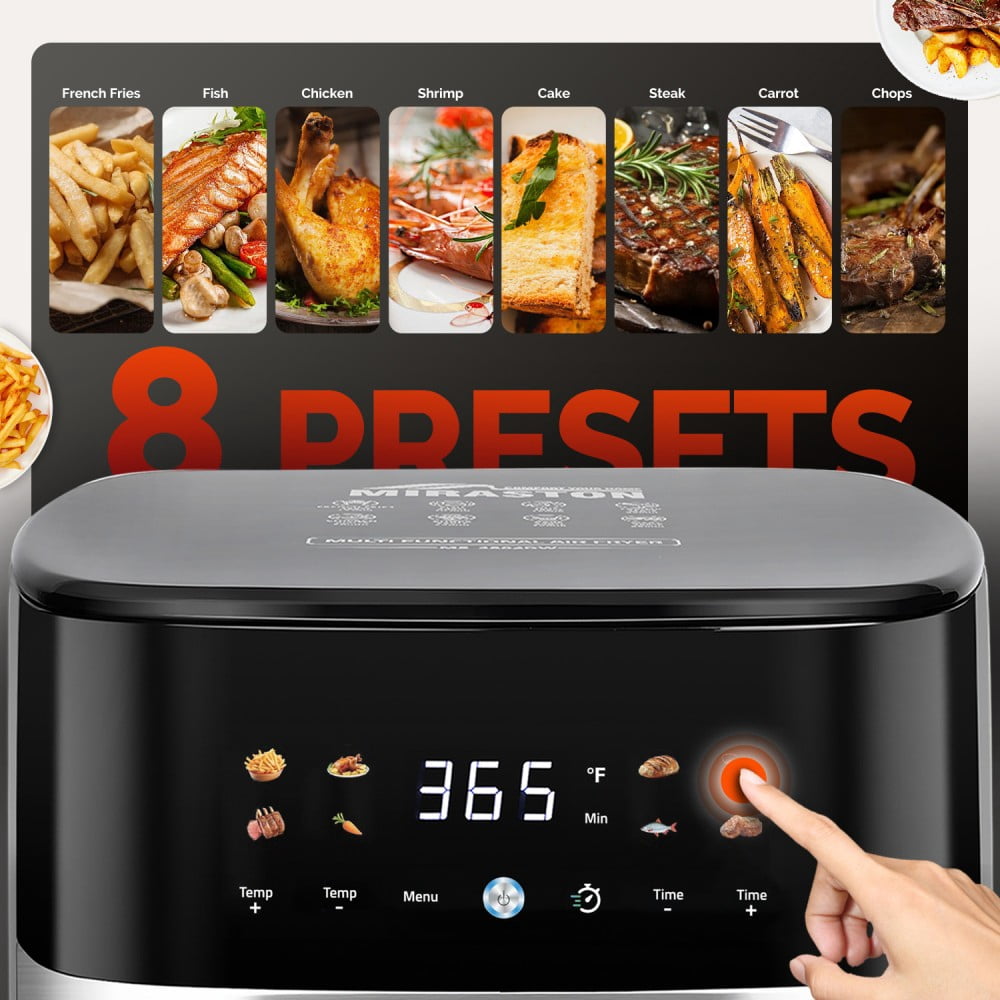 Garly Kitchen 5.8-Qt Air Fryer, 8-in-1 Touch Screen with View Window, Ideal Kitchen