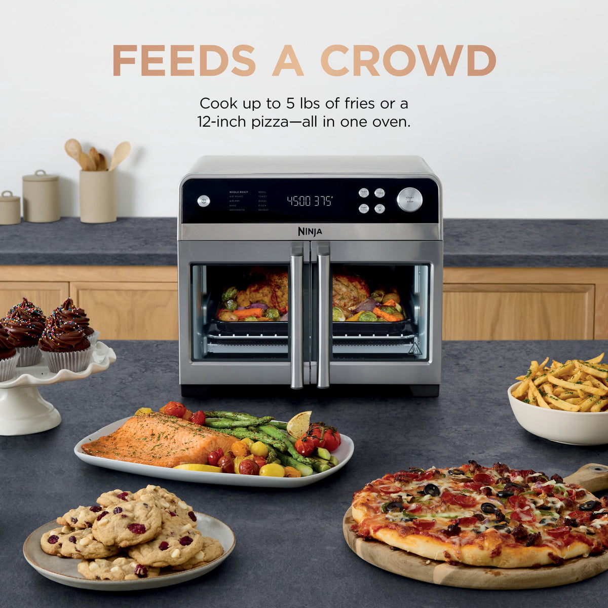 Garly Kitchen French Door 10-in-1 Countertop Oven, with Smart Surroundair Technology and Air Fry