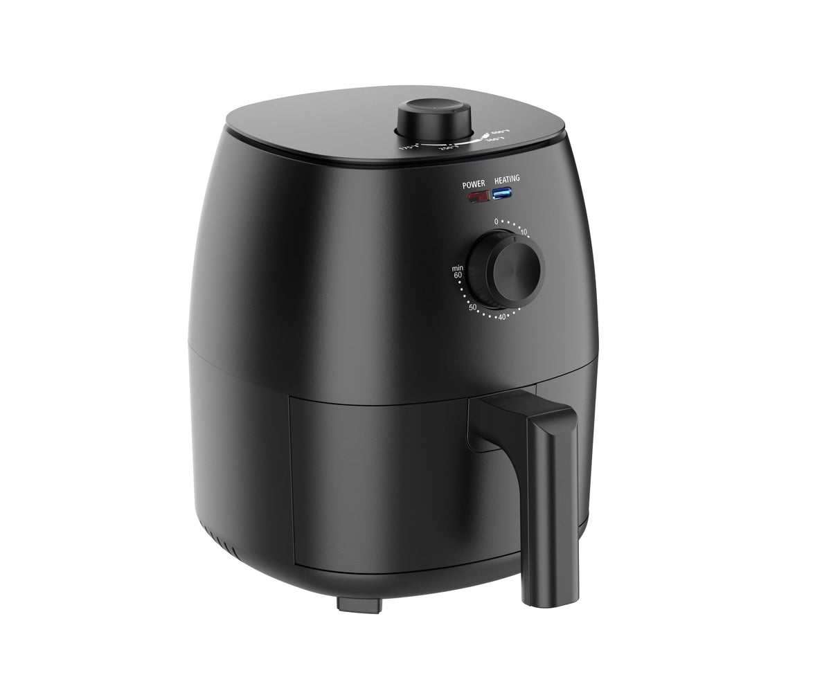 Garly Kitchen Air Fryer, 2.2-Qt, 1150W, Arctic Black with Non-Stick Basket