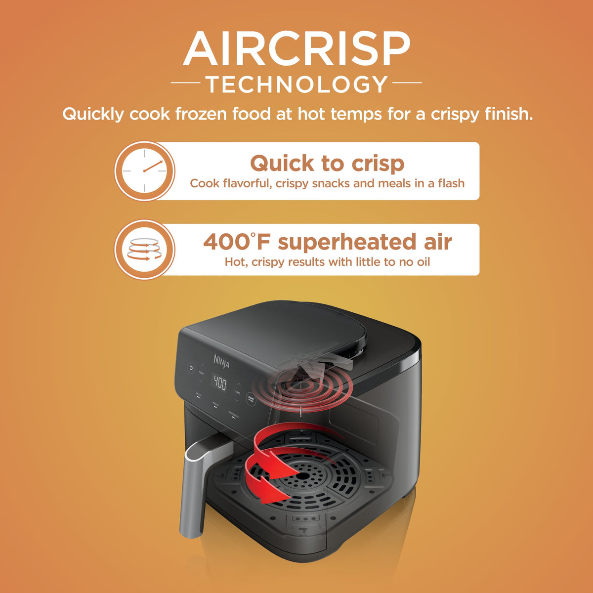 Garly Kitchen Air Fryer Pro XL 5-Qt, 3-in-1, 400°F Air Crisp Technology, Nonstick Crisper Plate