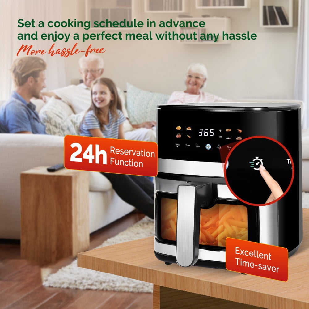 Garly Kitchen 5.8-Qt Air Fryer, 8-in-1 Touch Screen with View Window, Ideal Kitchen