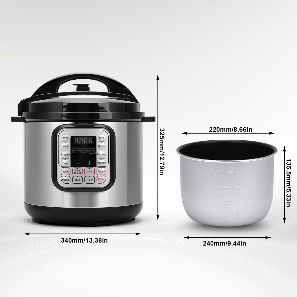 Garly Kitchen 5.5-Qt Electric Pressure Cooker, 16-in-1 Multi-Functional Slow Cooker, Rice Cooker