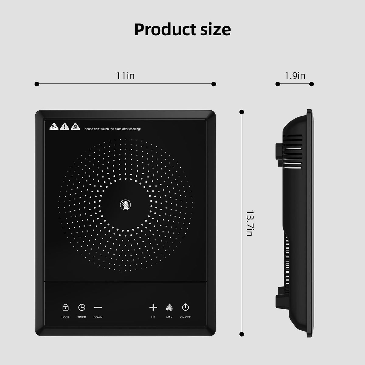 Garly Kitchen 1600W Portable Induction Cooktop, Electric Induction Cooker and Burner