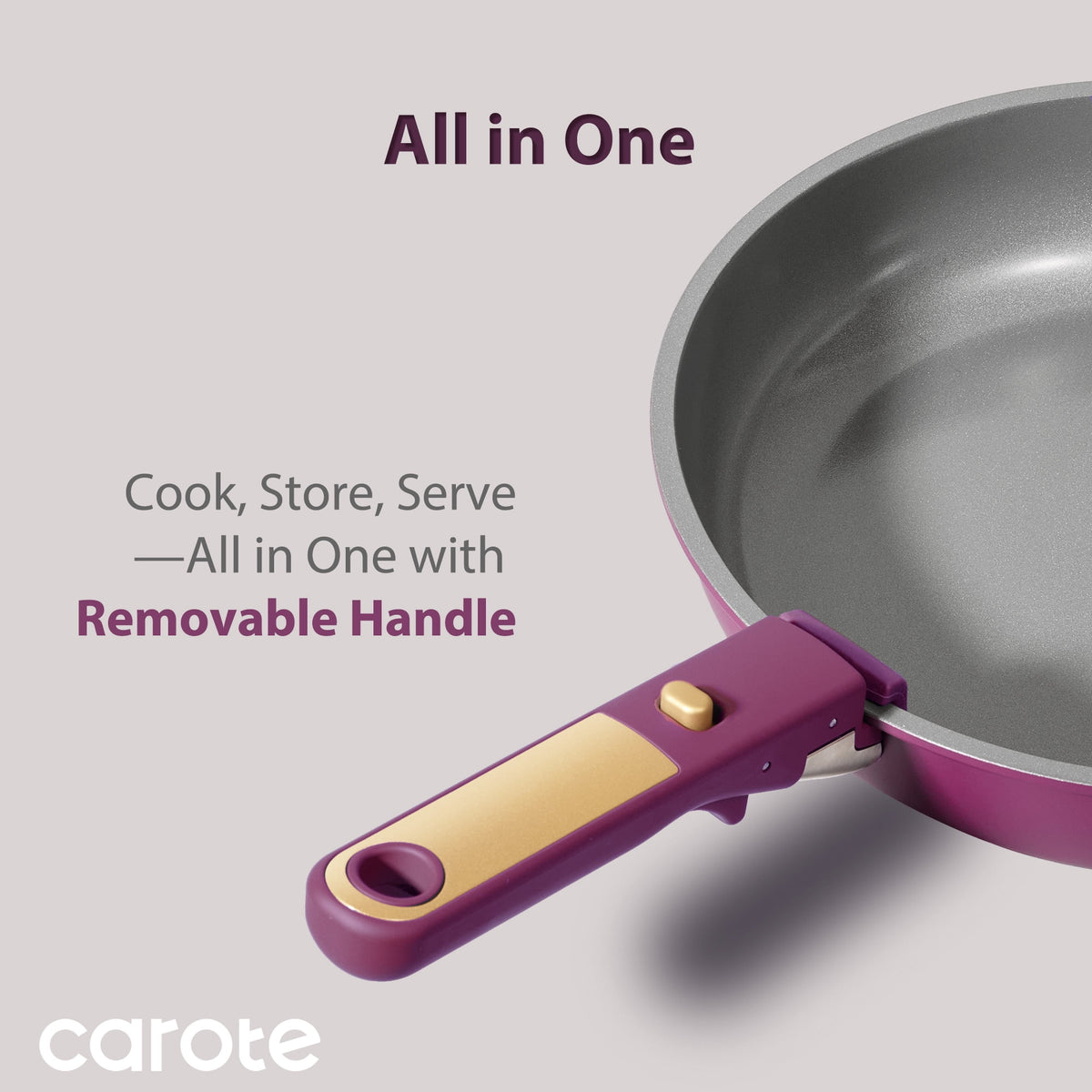 Garly Kitchen 21-Piece Nonstick Pots and Pans Set, Kitchen Cookware Set with Detachable Handle