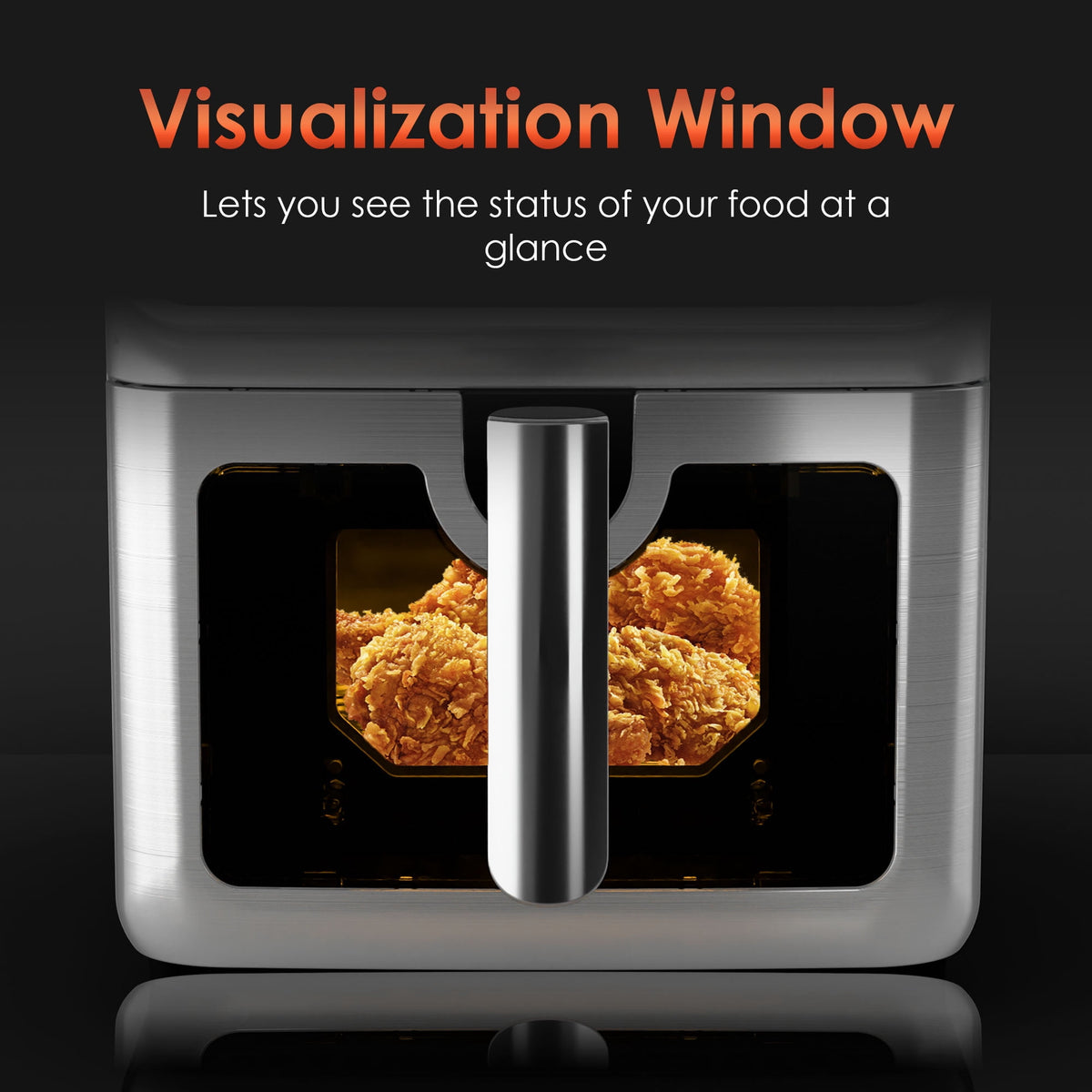 Garly Kitchen 6-Qt Air Fryer with Visual Window, 8 Preset Menus & 360° Rapid Air Circulation