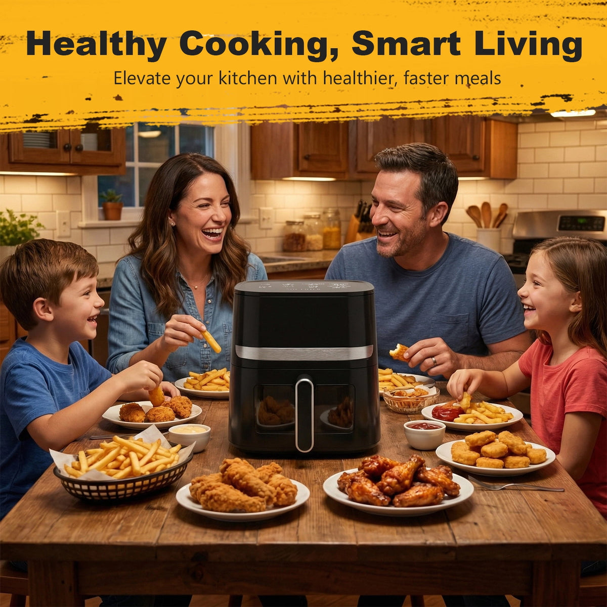 Garly Kitchen 8-Qt Air Fryer, 8-in-1 Presets Electric Hot Oven with Digital LED Touchscreen