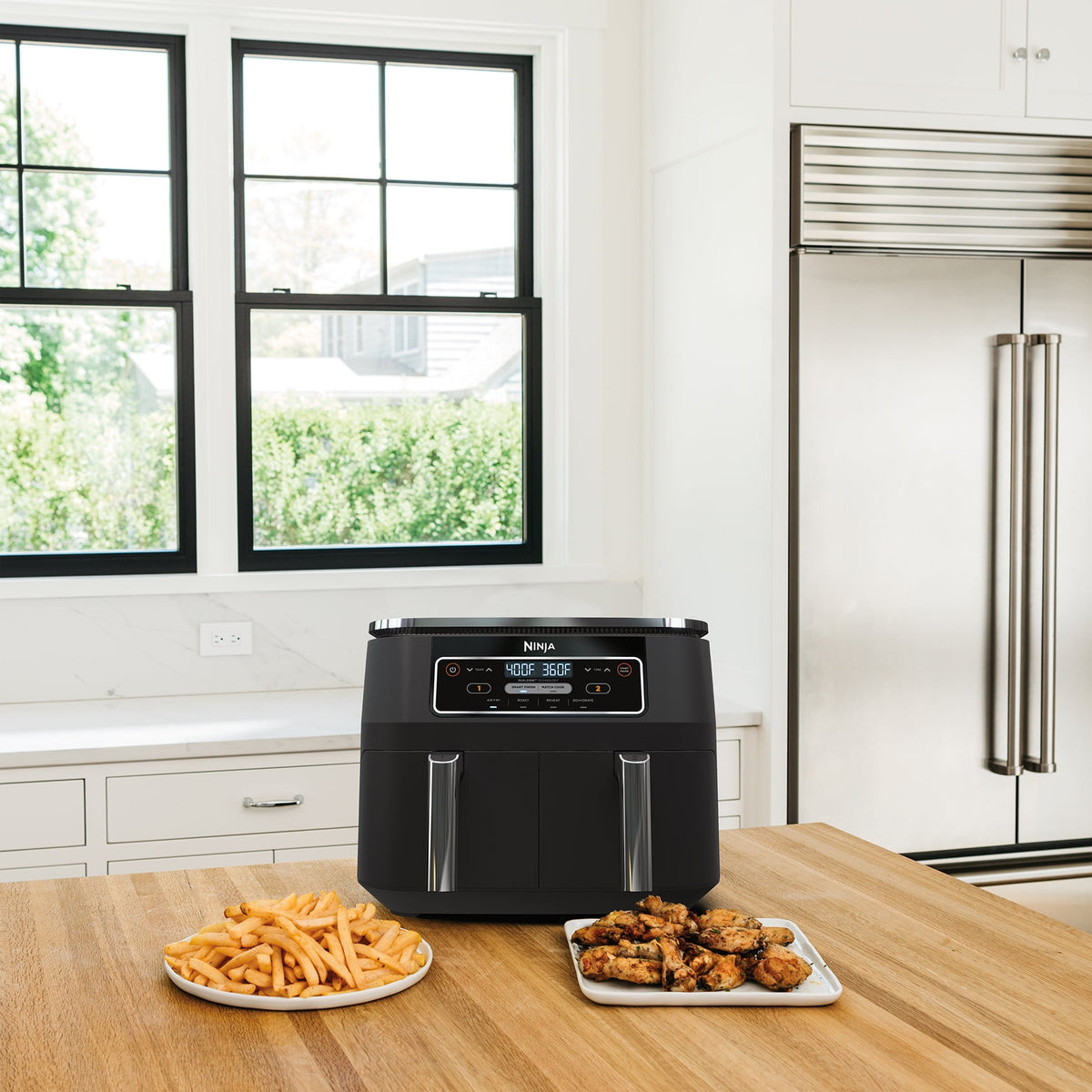 Garly Kitchen Restored Air Fryer 8-Qt, DualZone FlexBasket, 4-in-1, Smart Finish