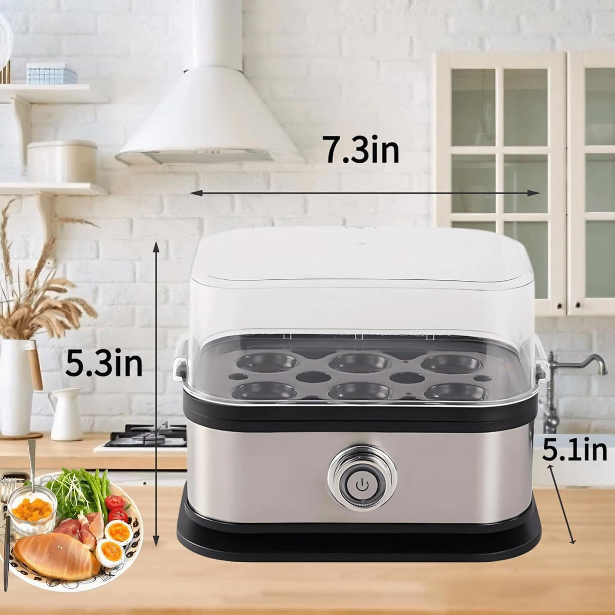 Garly Kitchen Smart Electric Egg Cooker, 6 Egg Capacity Rapid Cooker, Auto Shut-Off