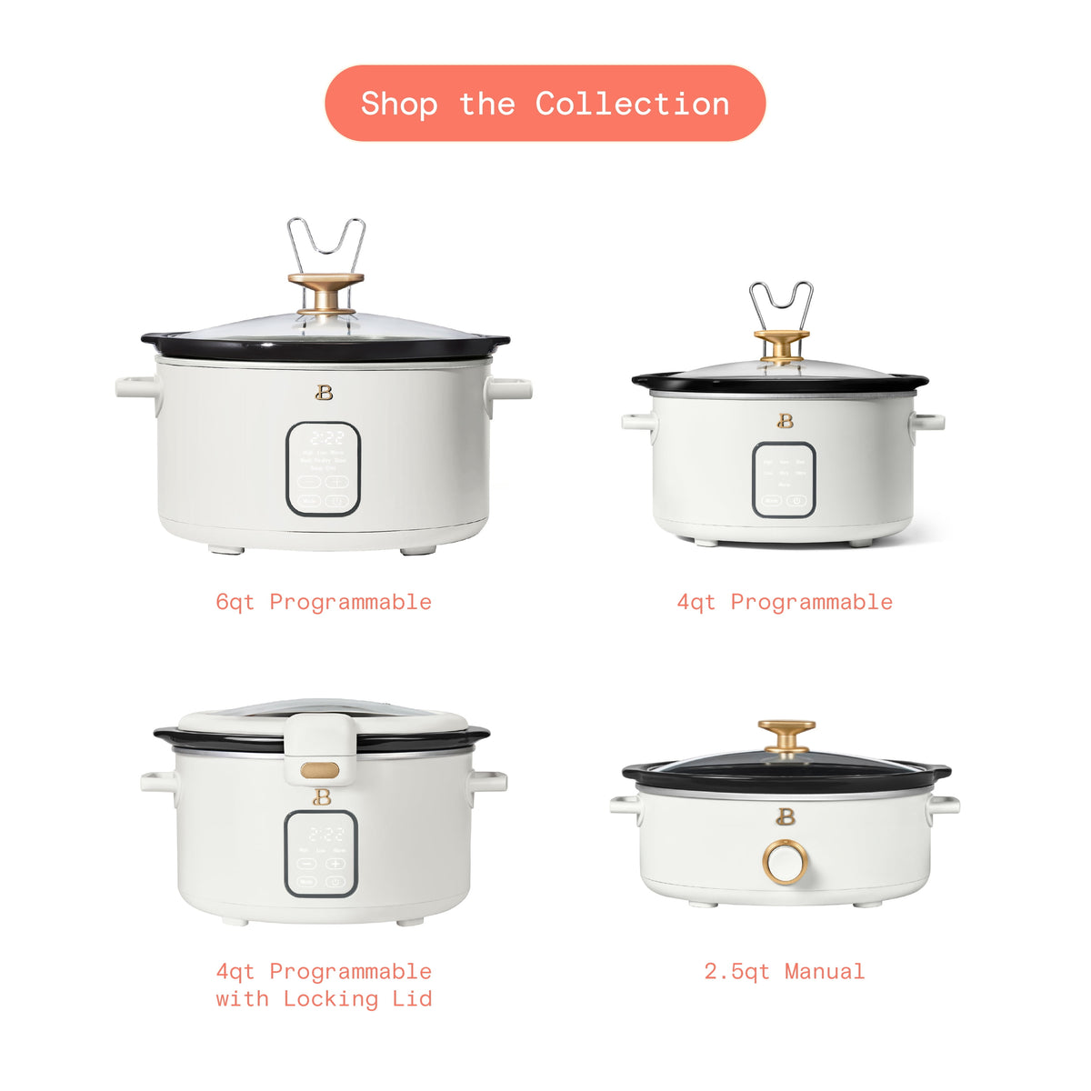 Garly Kitchen 4-Qt Slow Cooker with Touch-Activated Display