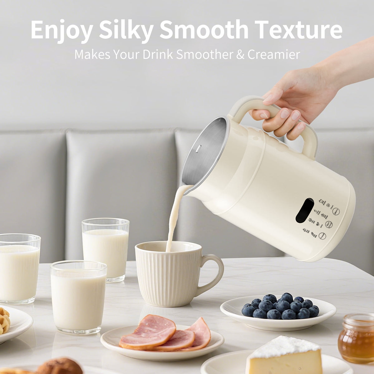 Garly Kitchen Nut Milk Maker 8-in-1, 32oz Soy, Almond, Oat, Coconut Milk Machine