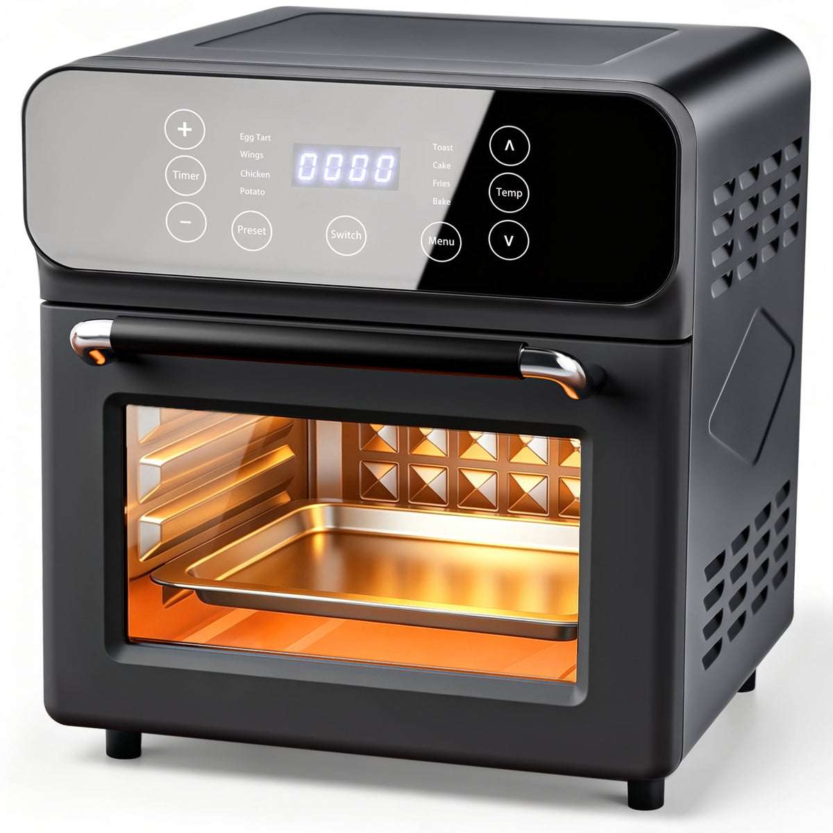 Garly Kitchen 10-Qt Air Fryer Oven, 8 Preset Functions, LED Smart Touch Display, Oil-Less Cooking