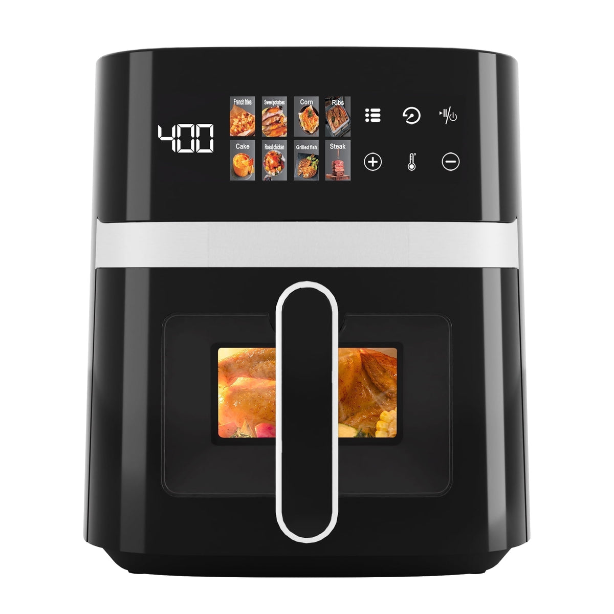Garly Kitchen 6-Qt Air Fryer, 8-in-1 Electric Hot Oven with Digital LED Touchscreen, View Window