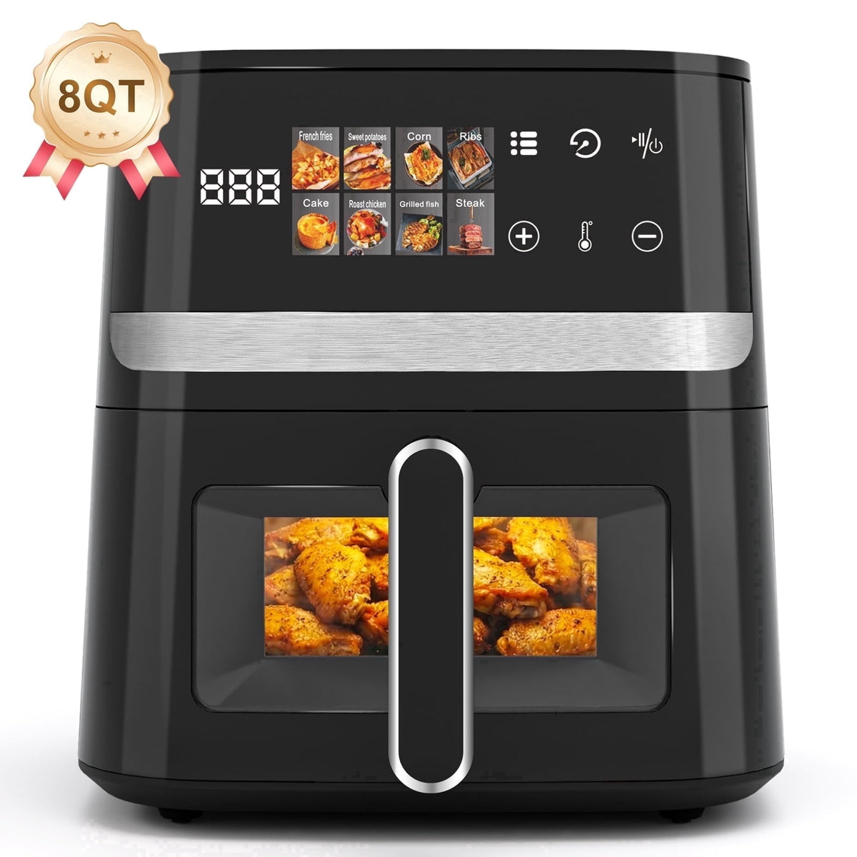 Garly Kitchen 8-Qt Air Fryer, 8-in-1 Presets Electric Hot Oven with Digital LED Touchscreen