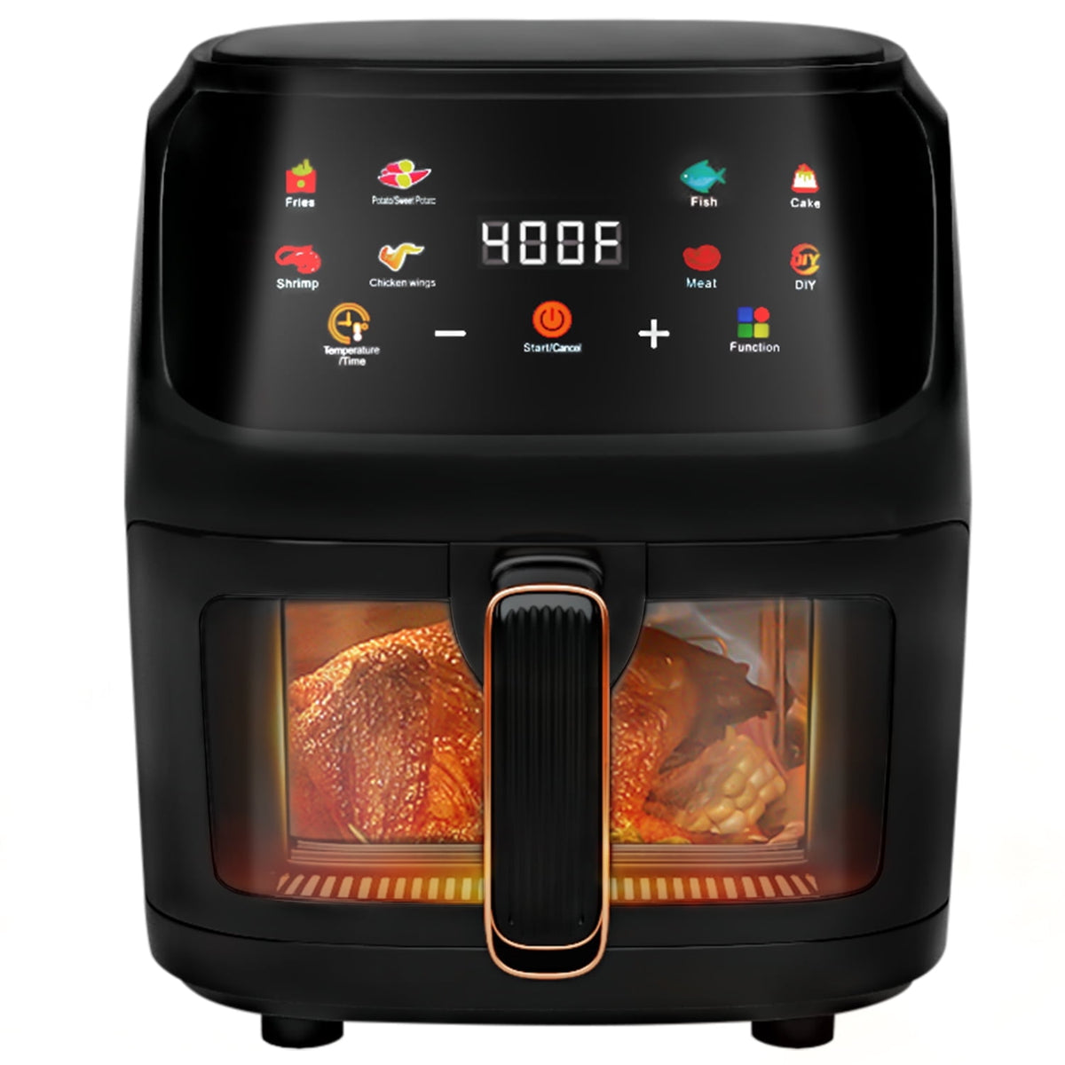 Garly Kitchen Air Fryer 7.5-Qt, Large 8-in-1 Digital Touchscreen, View Window, 1700W