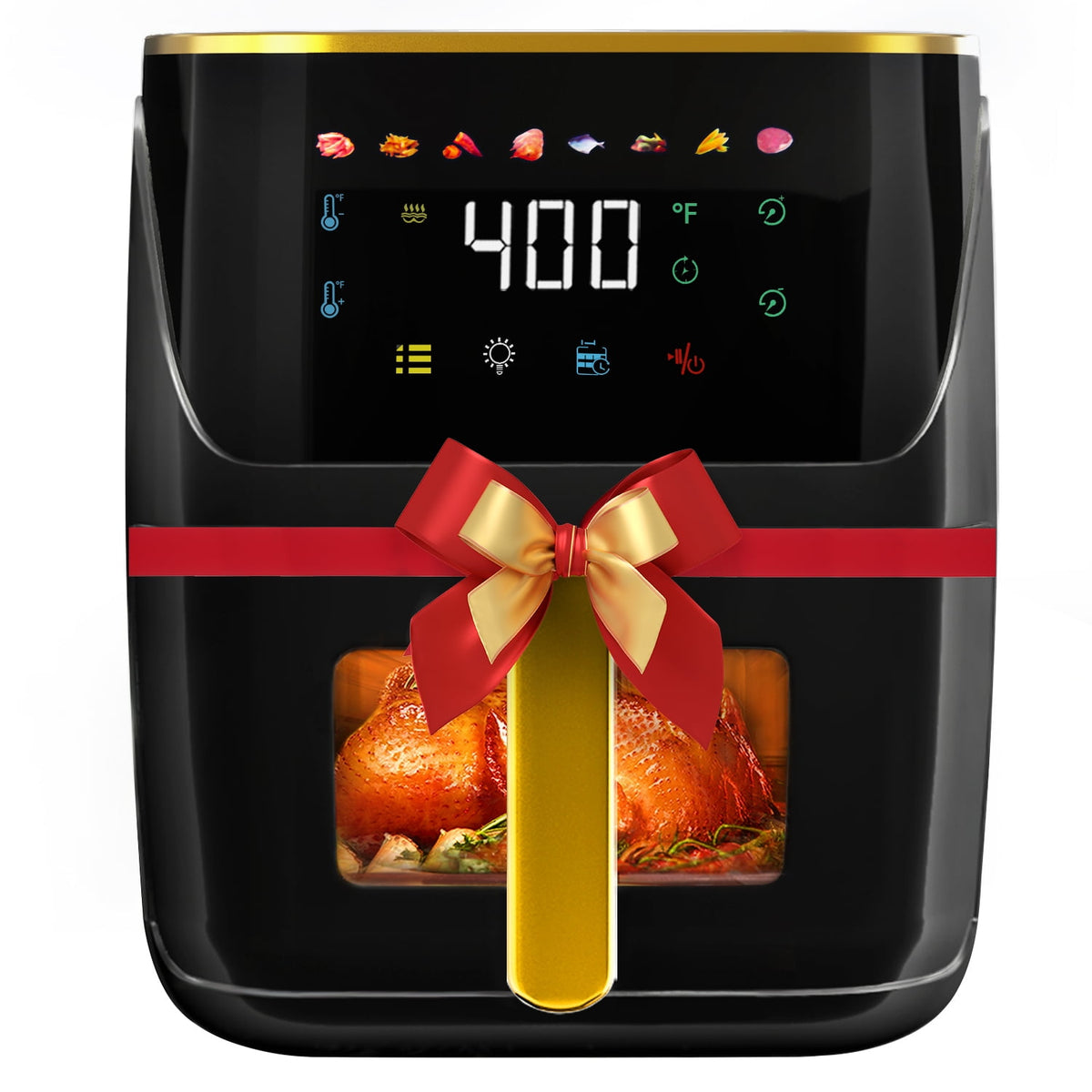 Garly Kitchen Newest Air Fryer Large 8.5-Qt, Black, 8-in-1 Touch Screen, View Window, 1750W