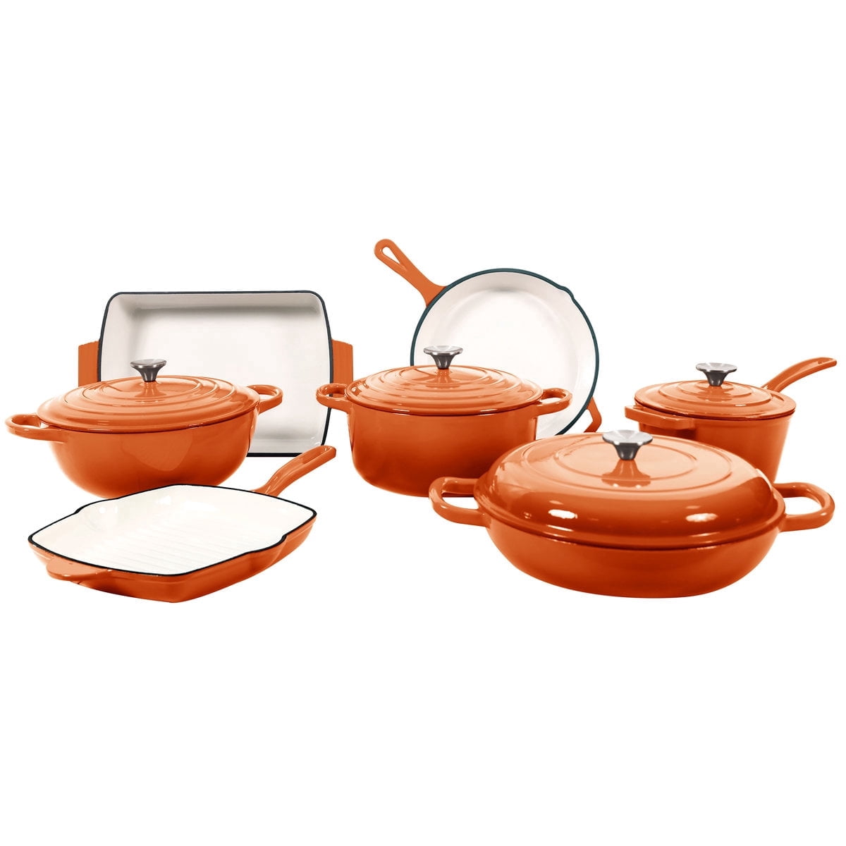 Garly Kitchen CAANNASWEIS 11 Piece Enameled Cast Iron Cookware Set