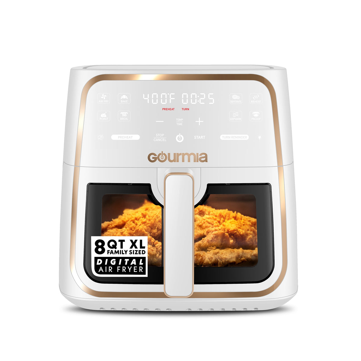Garly Kitchen 8-Qt Air Fryer, 8 Presets with Digital Display, Easy View Window & Interior Light