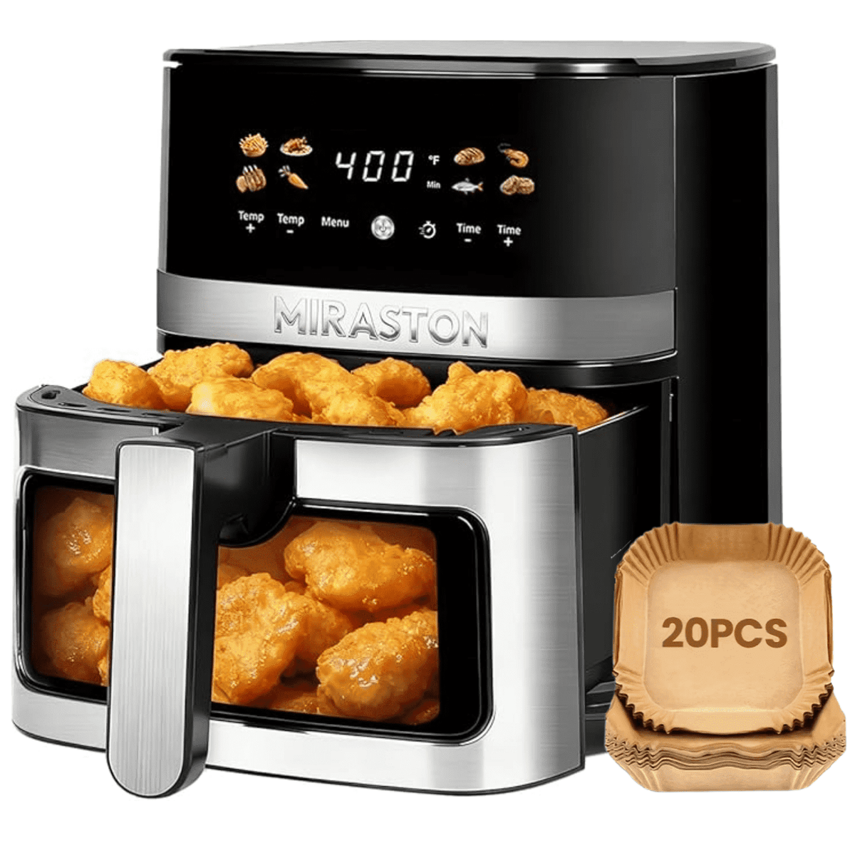 Garly Kitchen 5.8-Qt Air Fryer, 8-in-1 Touch Screen with View Window, Ideal Kitchen