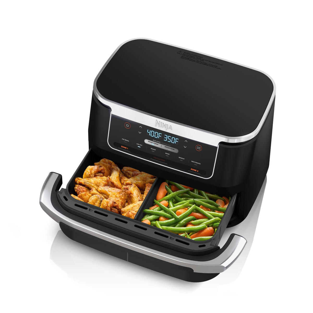 Garly Kitchen Air Fryer 7-Qt, DualZone FlexBasket, 6-in-1, Smart Finish, Cook 2 Foods 2 Ways