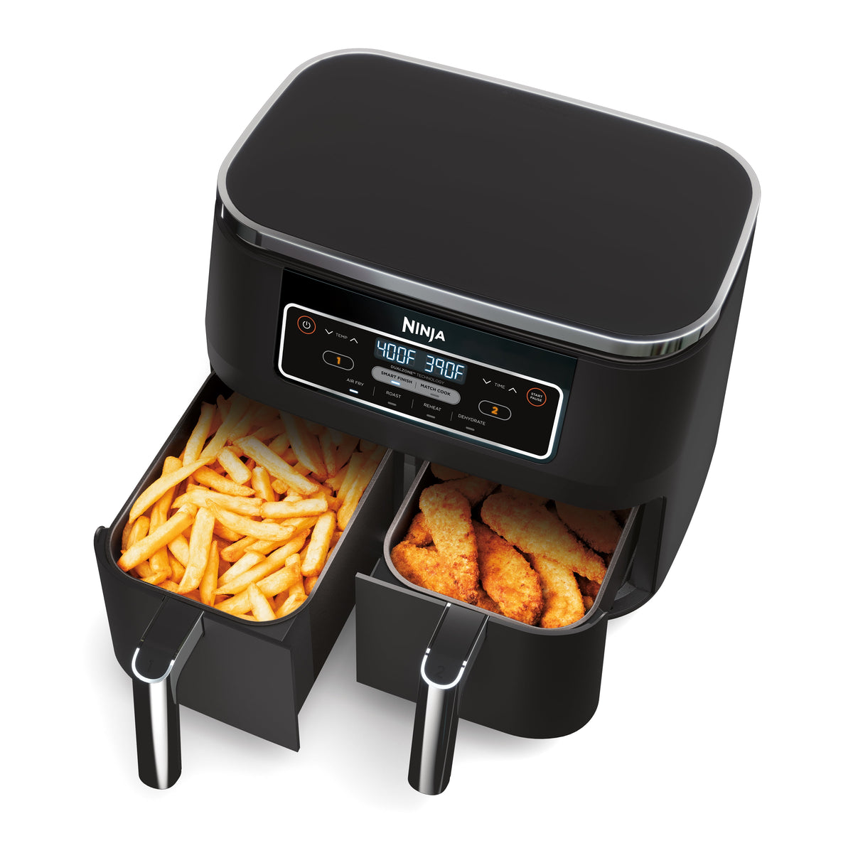 Garly Kitchen Restored Air Fryer 8-Qt, DualZone FlexBasket, 4-in-1, Smart Finish