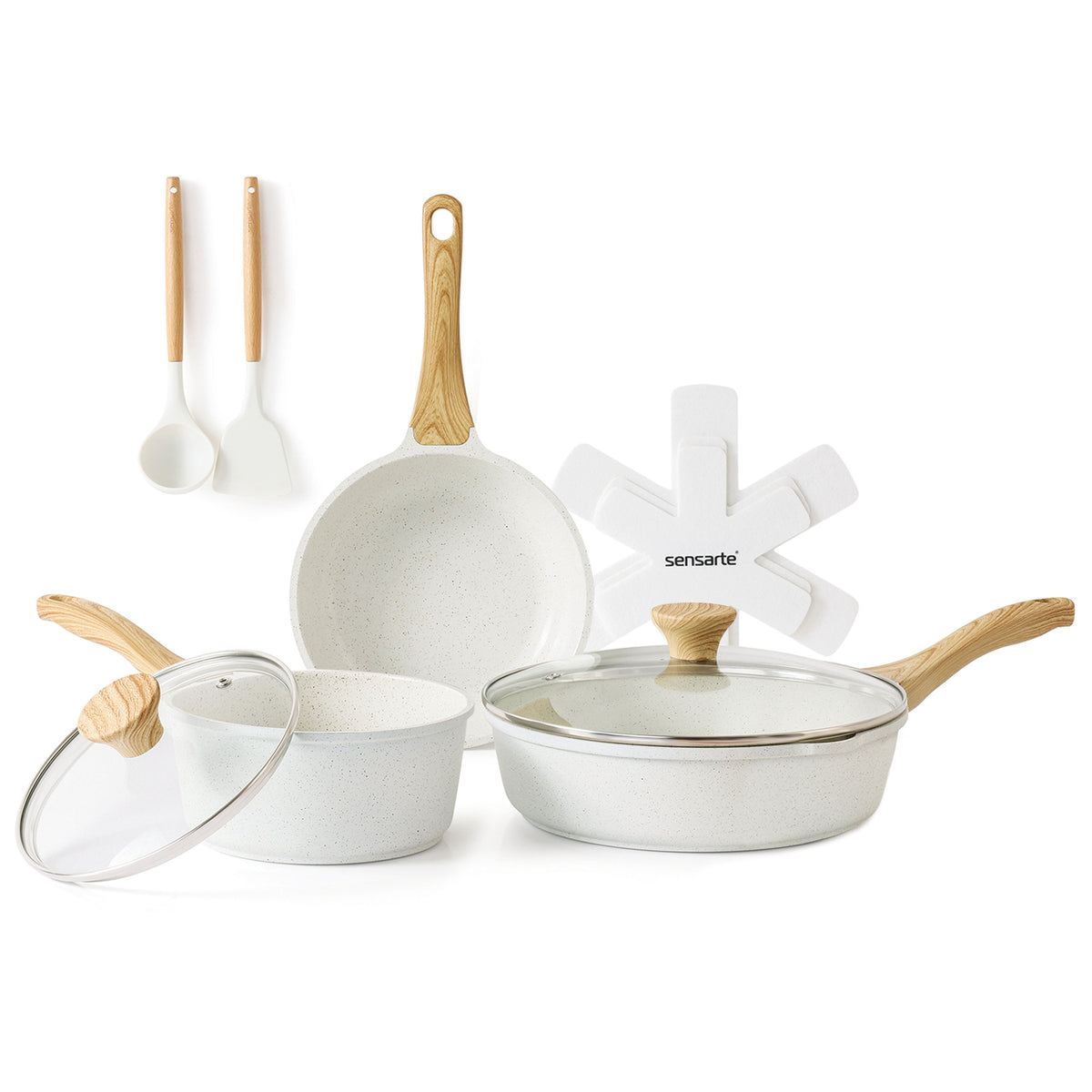 Garly Kitchen SENSARTE Ceramic Nonstick Pots and Pans Set