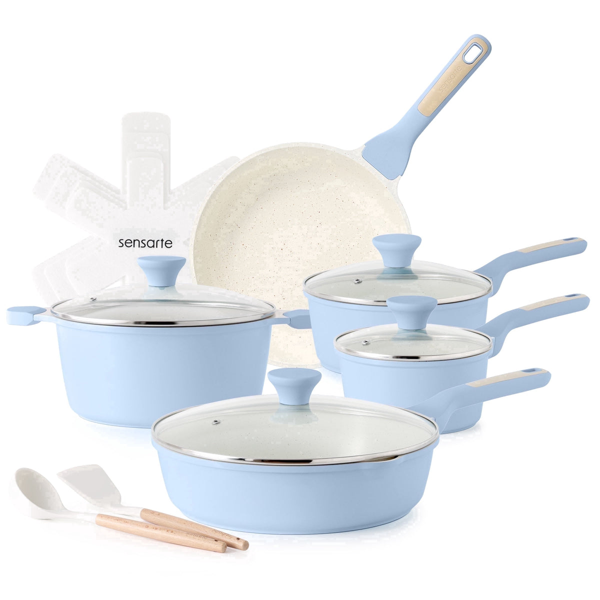 Garly Kitchen SENSARTE Ceramic Nonstick Pots and Pans Set
